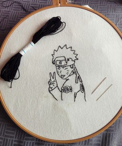 Anime Embroidery Pattern, Naruto Embroidery Design, Naruto Embroidery, Thomas Romain, Manga Embroidery, Anime Embroidery Designs, Diy Embroidery Shirt, French Anime, Embroider Ideas