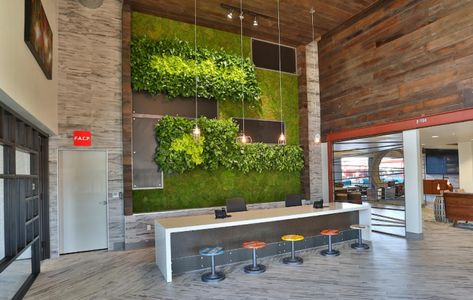 Office Futures: The Office Design Trends of 2020 and Beyond Wellness Office Design, Office Wall Design Ideas, Wellness Office, Eco Office, Fun Seating, Eco Friendly Office, Business Office Decor, Office Design Trends, Wall Design Ideas