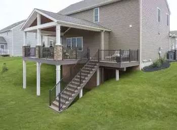 Deck With Gable Roof, Gable Deck Roof, Open Gable Roof, Covered Deck Designs, Grill Deck, Roof Options, Enclosed Decks, Deck Shade, Covered Backyard