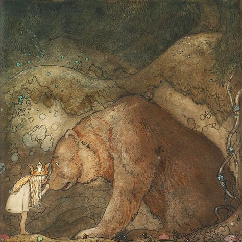 Fairy Wall Art, John Bauer, 동화 삽화, Fairy Tale Illustration, Fairy Artwork, Fairytale Illustration, Vintage Fairies, Little Bear, Fairy Art