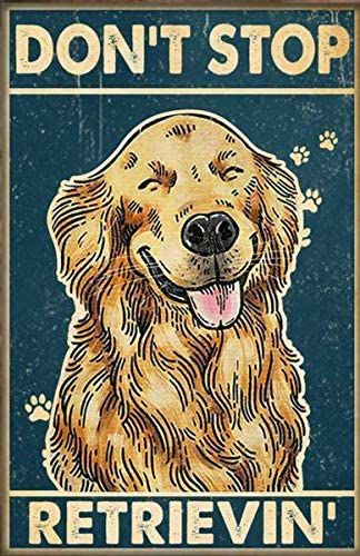 Funny Decor, Dog Poster, Metal Wall Sign, Paper Poster, Dogs Golden Retriever, Retriever Dog, Golden Retrievers, Vintage Canvas, Canvas Wall Decor