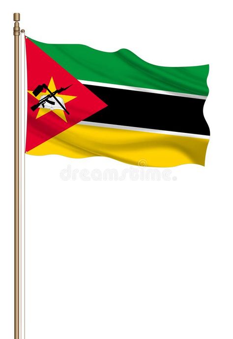 Mozambique Africa, Africa Flag, Background Illustration, Mozambique, Dandy, Gum, Stock Illustration, White Background, Umbrella