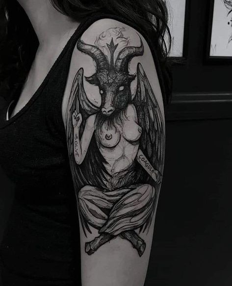 Phobia Tattoo Ideas, Satanic Tattoo Symbols, Dark Style Tattoo, Creepy Tattoo Designs, Satanic Tattoos, Sick Tattoo, Wicked Tattoos, Scary Tattoos, 4 Tattoo