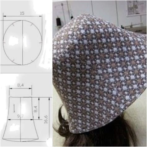 Hat Patterns Free Sewing, Cappello Cloche, Pola Topi, Projek Menjahit, Sewing Hats, Hat Patterns To Sew, Diy Hat, Sewing Lessons, Fashion Sewing Pattern