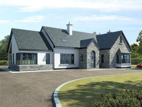 Irish Bungalow, Bungalow Design Ideas, Modern Cottage House Plans, Irish House Plans, House Plans Ireland, Dormer House, House Designs Ireland, Dormer Bungalow, Irish House