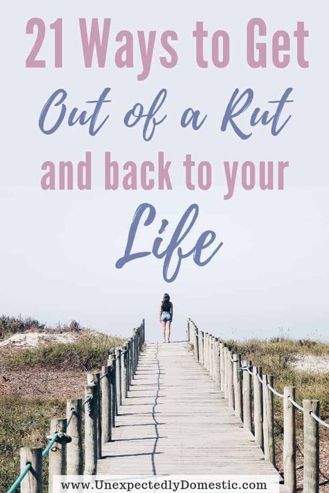 Feeling stuck? Want to know how to get out of a rut in life? Here are 21 tips and motivation for breaking out of your funk. Unexpectedly Domestic, Get Out Of A Rut, Positive Advice, Feeling Stuck In Life, Stuck In Life, In A Funk, Live A Happy Life, Change Your Perspective, Stuck In A Rut