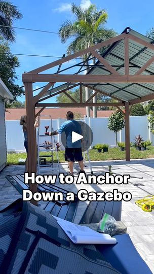 179K views · 2.2K reactions | Comment GAZEBO and I’ll send the links to your DMs! This is a great solution for anchoring down a gazebo or pergola! | MrsAshleyFrench | MrsAshleyFrench · Original audio Easy Diy Pergola Attached To House, Gazebo Diy, 70s Style Home, Pergola Deck, Arbor Ideas, Diy Gazebo, Pergola Ideas, Pergola Attached To House, Deck With Pergola