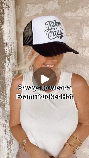 Vintage Soul TX on Instagram: "🧢 Which style of trucker hat do you prefer?

We have both the original style and new foam trucker hats @vintagesoultx

Follow these tips on how to wear this hot trend!

#drippingspringstx #shopsmalltexas #vintagesoultx #womenownedbusiness #womenrunbusiness #vintagesoultexas #lifestyleboutique #boutique #boutiqueshopping #onlineshopping #outfitinspo #trendy #boutiquestyle #shopnow #texasboutique #addtocart #styleinspo #truckerhats #howtostyle #summertrend #summertrends" Hat Too Big Hack, Trucker Hat Womens Outfit, How To Style Hair With Trucker Hat, Hat Hair Dos, How To Style A Trucker Hat Women, Short Hair With Trucker Hat, How To Style Trucker Hat, Trucker Hat With Short Hair, Short Hair Trucker Hat Hairstyles