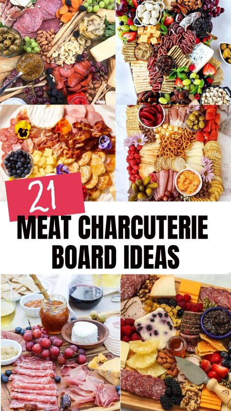 Looking to spice up your next gathering? Check out these tasty meat charcuterie board ideas that are simple and delicious! Impress your guests with a variety of meats and cheeses beautifully arranged on a board. These charcuterie board ideas for meat will sure to be the hit of the party. Whether you're hosting a casual get-together or a fancy soirée, a meat and cheese charcuterie board is always a crowd-pleaser. Easy Charcuterie Board Ideas, Meat Charcuterie Board, Meat Charcuterie, Charcuterie Board Display, Fruit Boards, Entertaining Christmas, Easy Charcuterie Board, Wedding Charcuterie, Charcuterie Food