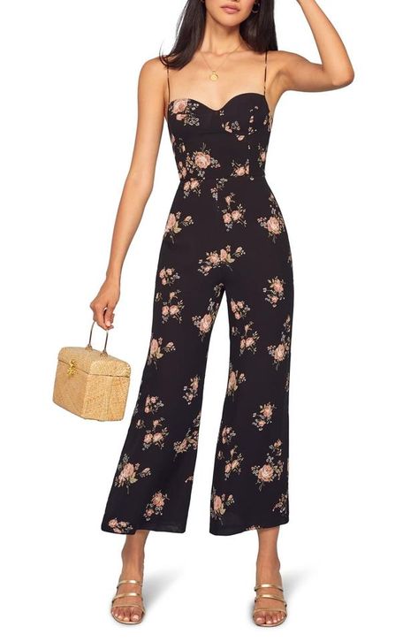 Tan Jumpsuit, Black Floral Jumpsuit, Wide Leg Romper, Silk Jumpsuit, Cropped Wide Leg Jeans, Jumpsuit Online, Floral Jumpsuit, Printed Rompers, Jumpsuit Fashion