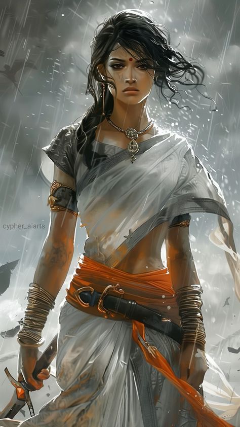 Indian Warrior Princess Aesthetic, Amazonian Women Warriors, Indian Warrior Woman, Warrior Female Art, Indian Warrior Princess, Warrior Women Art, Woman Warrior Art, Indian Character, Indian Queen