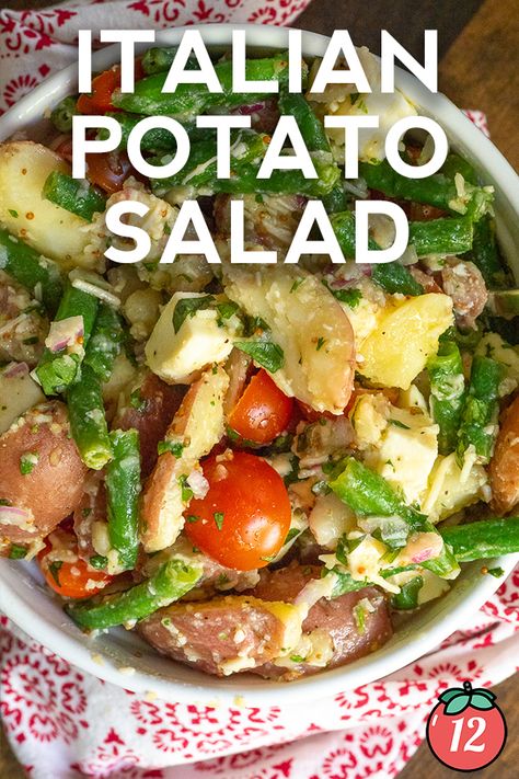 Italian Potato Salad Recipe, Summer Potato Salad, Italian Potato Salad, Italian Potatoes, 12 Tomatoes Recipes, Mustard Vinaigrette, German Potatoes, German Potato Salad, Italian Vegetables