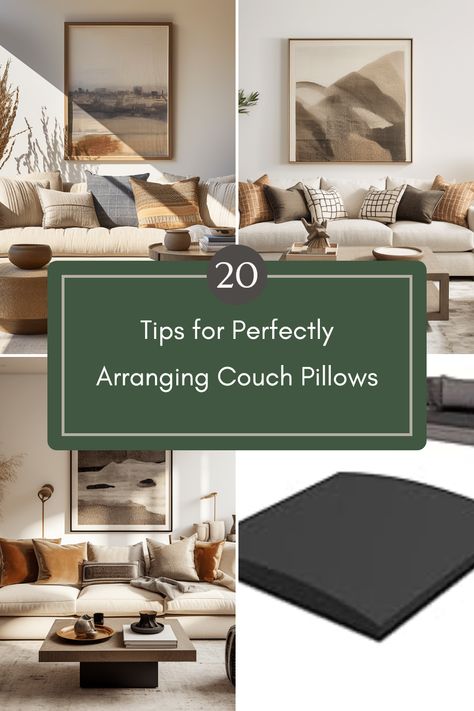 Want to know the secret to a cozy and stylish living space? Discover 20 simple tips for arranging couch and loveseat pillows like a pro! From balancing sizes to mixing textures, these tricks will help you create an inviting atmosphere in your home. Learn how to layer your cushions efficiently, choosing the right support types for lasting comfort. Say goodbye to boring furniture and hello to a chic look that impresses every guest. Transform your couch setup today with our easy-to-follow guide for fabulous pillow arrangements. Pillows On Couch How To Arrange, Pillow Placement On Couch, Pillow Arrangement Couch, Corner Sofa Layout, Pillows On A Couch, Couch Pillow Arrangement, Throw Pillow Arrangement, Bed Pillow Arrangement, Sofa Layout