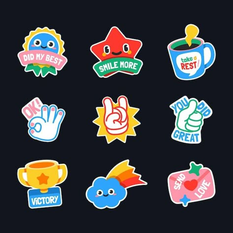 Messenger Stickers, Stickers For School, Kids Animation, Stickers Whatsapp, Illustration Art Kids, Stickers Ideas, Sticker Inspo, Animation Videos, Personal Identity