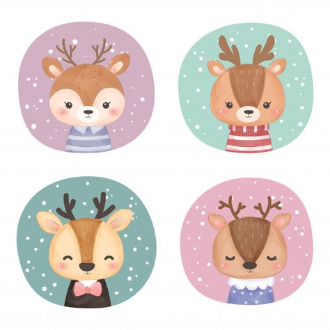 Christmas Personalised, Baby Reindeer, Nursery Canvas, Christmas Hot Chocolate, Winter Animals, Seasonal Crafts, Christmas Drawing, Christmas Illustration, Animal Clipart