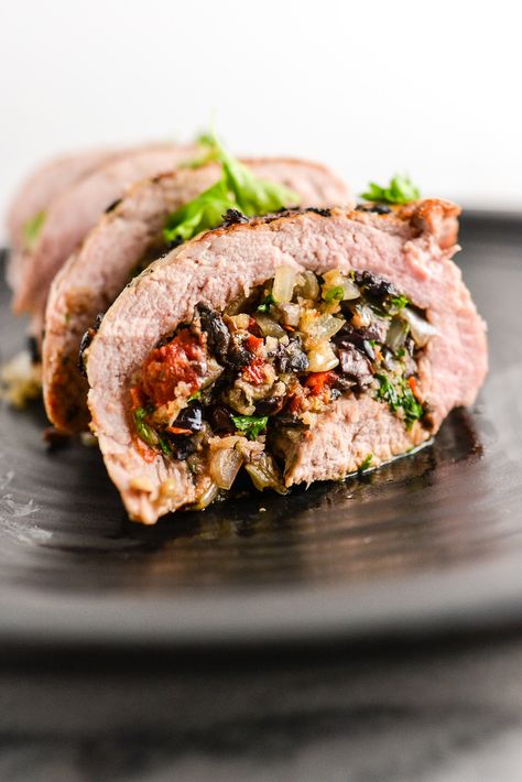 Pork Roulade, Balsamic Pork, Gluten Free Main Dishes, Stuffed Pork, Sundried Tomatoes, Pork Tenderloin Recipes, Stuffed Pork Tenderloin, White Meat, Pork Dishes