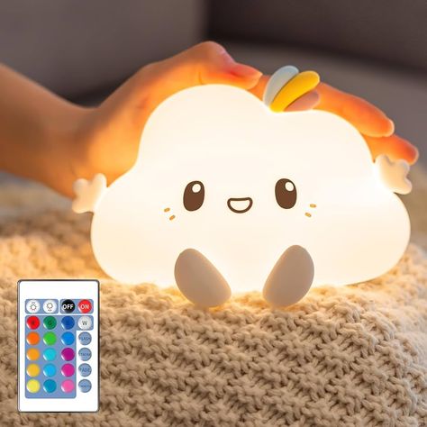 Cute Cloud Night Light Kids【16 Colors+Remote】Baby Night Light Newborn,Dimmable Kids Night Light Kids Lamp for Bedroom,Rechargeable Nightlight for Children Nursery Decoration,Christmas Gifts for Kids : Amazon.co.uk: Lighting Cloud Night, Cloud Night Light, Cloud Light, Cute Cloud, Cloud Lamp, Cute Night Lights, Pond Lights, Lights For Bedroom, Baby Night Light