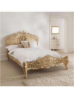 Gold Rococo Antique French Style Bed Antique French Bedroom, Antique French Bed, French Furniture Bedroom, Carved Beds, French Style Bed, Antique Bedroom, Gold Bed, French Bed, Gold Furniture