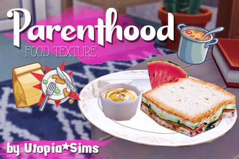 " Parenthood " Food Texture | Utopia Mordor en Patreon Sims 4 Kitchen, Sims Baby, Sims 4 Traits, Sims 4 Family, Sims 4 Cc Kids Clothing, Play Sims 4, Sims Packs, The Sims 4 Pc, Food Texture