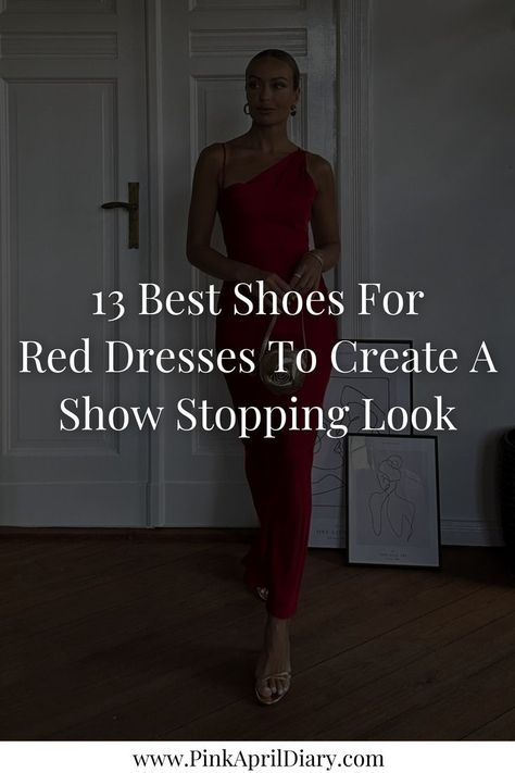 Discover the 13 best shoes to wear with a red dress with my latest chic shoes for women blog post. From a red dress with gold sandals to a red dress with white pumps, these best shoes for a red dress will help you create red dress outfits that look sophisticated while highlighting your personal flair. Click the link to read more today! Shoes For Red Velvet Dress, Red Dress Outfit With Boots, Red Dress Autumn Outfit, Red And Silver Outfit Ideas, Shoes For Red Sequin Dress, Red Dress Red Heels, Red Dress With Black Boots, Red Dress Wedding Guest Outfits, Styling Red Dress