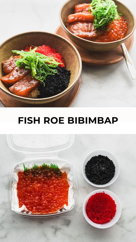 Culinary Class Wars, Asian Dinner Ideas, Korean Rice Bowl, Asian Ingredients, Fish Roe, Salmon Caviar, Asian Dinner, Asian Dinners, Culinary Classes