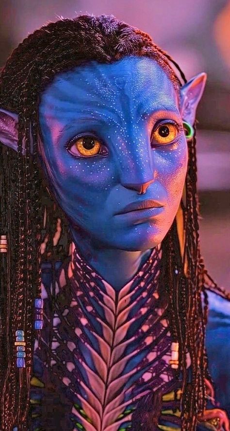 Avatar Neytiri Wallpaper, Neytiri Wallpaper, Avatar Makeup, Avatar Neytiri, Avatar Poster, Pretty Movie, Jake Sully, Blue Avatar, Avatar The Way Of Water