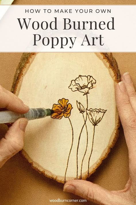 Make Your Own Poppy, Poppy Template, Wood Burn Spoons, Beginner Wood Burning, Pyrography Designs, Wood Burning Patterns Stencil, Wood Burning Tips, Pyrography Ideas, Wood Burning Techniques