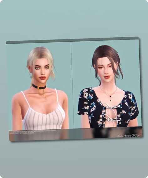 Sims 4 Hairstyle CC: Female Hair G63 By Daisy-Sims Sims Hairstyles, 4 Hairstyles, Mod Jacket, Sims 4 Cc Download, Model Nails, Female Hair, Best Sims, Hair Food, Low Ponytail