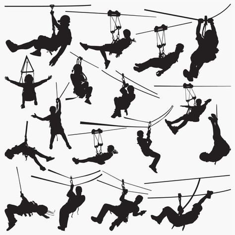 Zipline Tattoo, Silhouettes Drawing, Adventure Silhouette, Outdoors Logo Design, Flying Bird Silhouette, Silhouette Sketch, Silhouette Drawing, Nature Art Drawings, Silhouette People