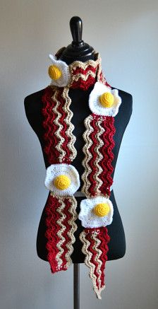 Trending Items Kimmy Gibbler, Egg Wrap, Eggs Breakfast, Bacon And Eggs, Fuller House, Crochet Handmade, Warm Scarf, Crochet Scarves, Crochet Gifts