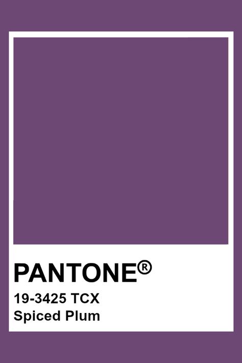 PANTONE 19-3425 TCX Spiced Plum #pantone #color #purple Plum Purple Color Palette, Pantone Plum, Pantone Purple, Purple Pantone, Pantone Tcx, Pantone 2015, Pantone Colours, Pantone Color Chart, Pantone Swatches