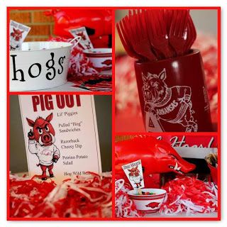 Tailgate Birthday Party, Razorback Party, Tailgate Essentials, Birds Pet, Birds Colorful, Arkansas Football, Arkansas Razorback, Cheesy Dip, Burlap Door Hangers