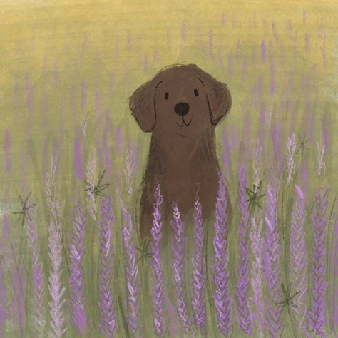 Adventure Story, Brown Dog, Dog Illustration, Show Me, Purple Flowers, A Dog, Purple