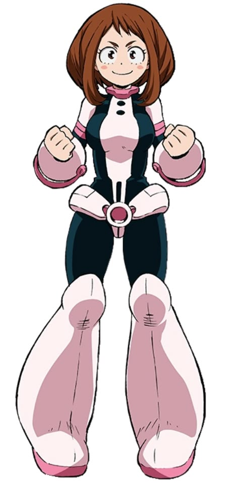 Ochako Uraraka Reference, How To Draw Uraraka, Uraraka Full Body Picture, Ochako Uraraka Outfit, My Hero Academia References, Ochako Uraraka Hero Costume, Ochako Uraraka Drawing, Uraraka Hero Costume, Mha Ochako Uraraka