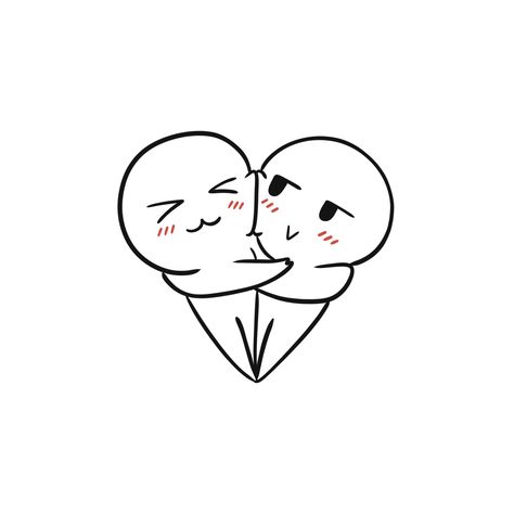 Cute drawing about a couple sharing a hug and creating an heart. Love is everywhere Hugs Cartoon Couple, Hug Cute Drawing, Cute Hug Doodle, Hug Meme, Hug Pose, Hug Cartoon, Hugging Drawing, Hug Illustration, Love Is Everywhere