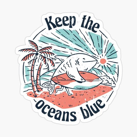 Ocean Tshirt Design, Ocean Graphic Design, 70s Stickers, Ocean Tshirt, Vsco Style, Shark Drawing, Ocean Shirt, Save The Ocean, Ocean Gifts