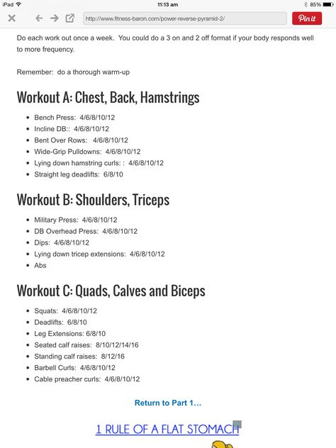 Reverse pyramid workout Reverse Pyramid Workout, Reverse Pyramid Training, Workout Planning, Reverse Pyramid, Pyramid Training, Pyramid Workout, Workout Board, Sweat Equity, Exercise Tips