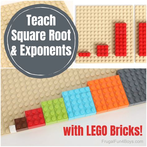 Teaching Exponents, Exponent Activities, Pre Algebra Activities, Lego Math, Math Card Games, Teaching Geometry, Used Legos, Math Activities Elementary, Algebra Activities