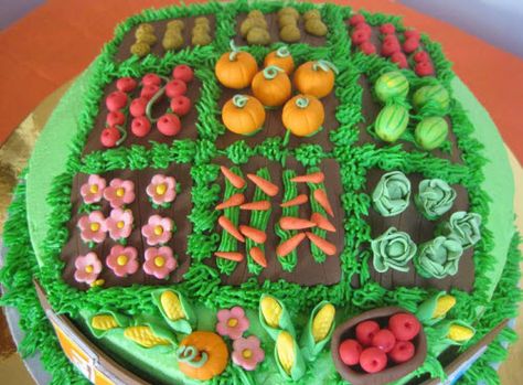 A garden cake! How cute! Allotment Cake, Vegetable Garden Cake, Garden Theme Cake, Garden Party Cakes, Vegetable Cake, Garden Cake, 70th Birthday Cake, Garden Cakes, Birthday Cake Ideas