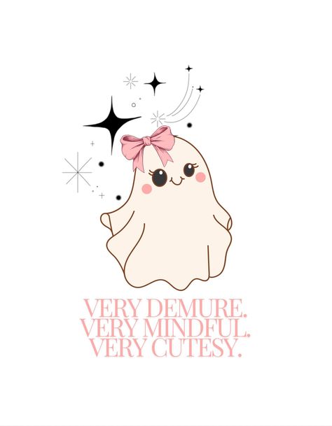 Cute Ghost Printable, Princess Ghost, White Halloween Decorations, Cute Ghost Art, Very Demure, Girly Ghost, Halloween Coquette, Halloween Wallpaper Iphone Backgrounds, Coquette Halloween