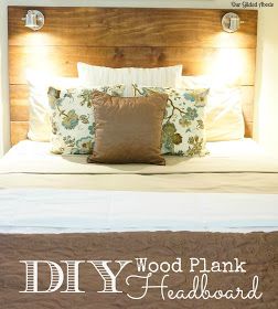 Wood Planks Diy, Diy Headboard With Lights, Lighted Headboard, Diy King Headboard, Foyer Console Table, Plank Headboard, Foyer Console, Diy Wood Headboard, Diy Bed Headboard