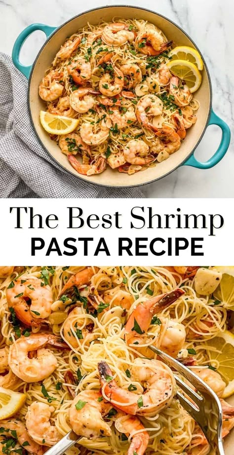 This fantastic shrimp seafood pasta recipe with white wine and lemon hits all the right flavor notes! Lemon Seafood Pasta, White Wine Pasta Recipes, Lemon White Wine Pasta, White Wine Shrimp Pasta, White Wine Pasta Sauce Seafood, Seafood Pasta In White Wine Sauce, Pasta With Wine, Shrimp Pasta In White Wine Sauce, White Fish Recipes Healthy