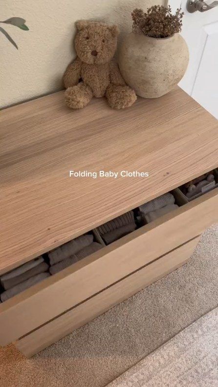 Follow @thefoldinghacks for more content like this! Fold baby clothes #nursery #babyclothes #babyclothing #parentinghacks #baby… | Instagram Folding Baby Clothes, Folding Hacks, Folding Techniques, Baby Nursery Inspiration, Nursery Organization, How To Fold, Baby Organization, Nursery Inspiration, Nursery Design