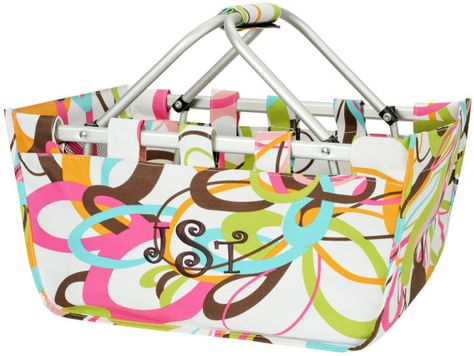 The Market Tote  Tutti Frutti by dreaminstitches on Etsy, $35.00 Monogrammed Duffle Bag, Cute Store, Free Monogram, Monogram Tote Bags, Monogram Tote, Monogram Jewelry, Pink Swirls, Personalized Tote Bags, Cute Tote Bags