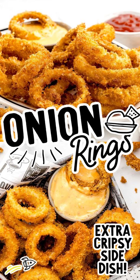 Easy Onion Rings, Onion Rings Easy, Onion Rings Recipe Easy, Bloomin Onion Sauce, Homemade Onion Rings, Onion Rings Recipe, Easy To Make Snacks, Onion Sauce, Side Dishes Recipes