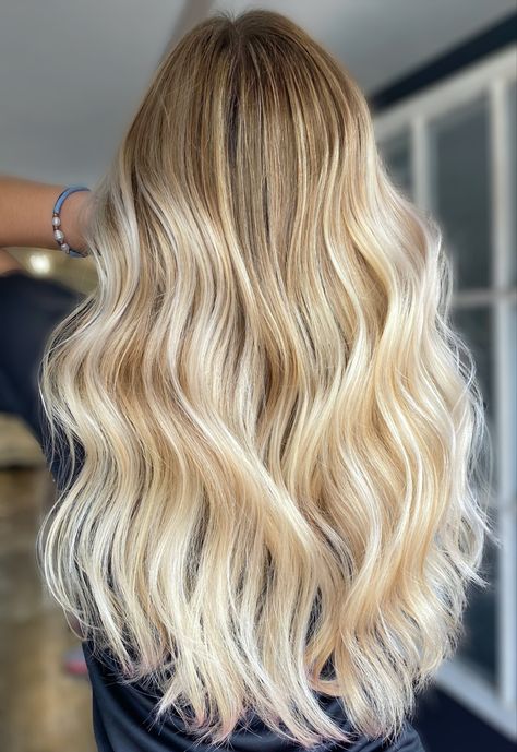 Buttery Blonde Balayage, Sun Kissed Highlights, Blonde Balayage Hair, Balayage Hair Color Ideas, Buttery Blonde, Balayage Hair Color, Hair Color Balayage, Grow Out, Hair Color Ideas