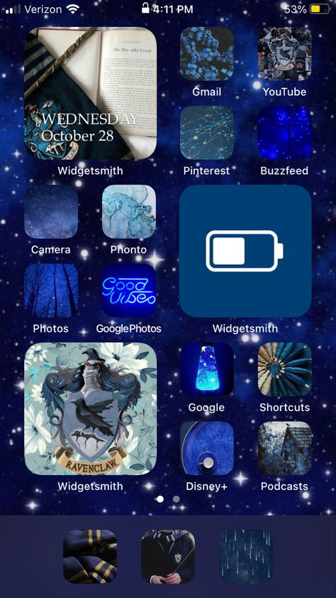 Ravenclaw Homescreen, Blue Aesthetic Pics, Disney Widgets, Harry Potter Iphone, Ravenclaw Pride, Ios Theme, Phone Customization, Iphone Themes, Ravenclaw Aesthetic