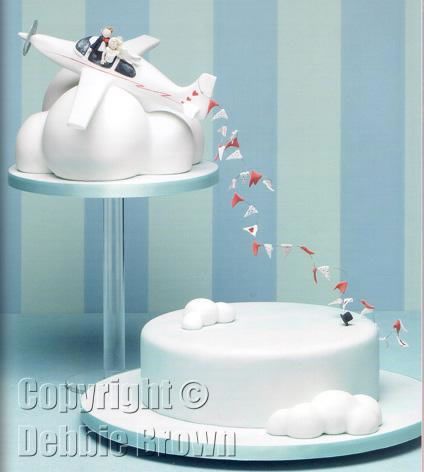 Flying High from 'Dream Wedding Cakes' | Debbie Brown's Cakes | Flickr Aviation Wedding Cake, Aviation Wedding Theme, Travel Wedding Cake, Aviation Wedding, Airplane Cake, Gravity Defying Cake, Travel Cake, Dream Wedding Cake, Themed Wedding Cakes