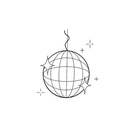 Disco Ball Tattoo Minimalist, Disco Ball Line Drawing, Disco Ball Tattoo Design, Disco Ball Logo, Mirror Ball Tattoo, Disco Ball Drawing, Disco Ball Tattoo, Cat Tattoo Simple, Henna Inspo