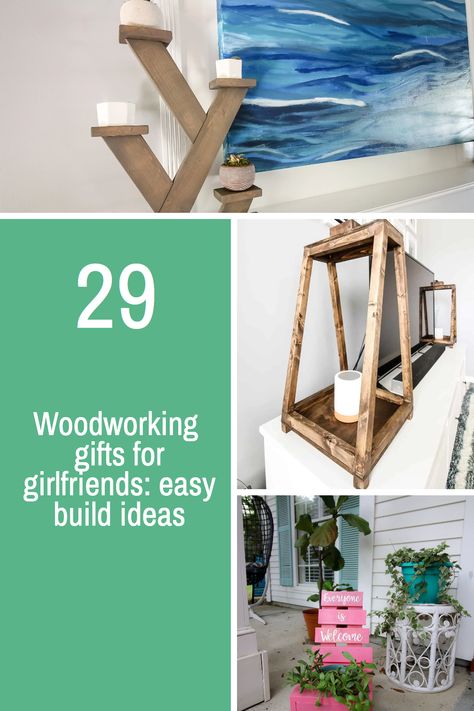 Looking for a simple but thoughtful woodworking gifts for your girlfriend? Here are a ton of beginner level woodworking projects that make great gift ideas for women! Diy Wood Gifts For Wife, Wood Gifts For Women, Diy Wood Gifts, Scrap Wood Art, Woodworking Gifts, Diy Gifts For Girlfriend, Gifts For Girlfriends, Easy Candles, Diy Porch